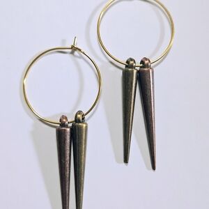 Gold and Bronze Hoop Earrings
